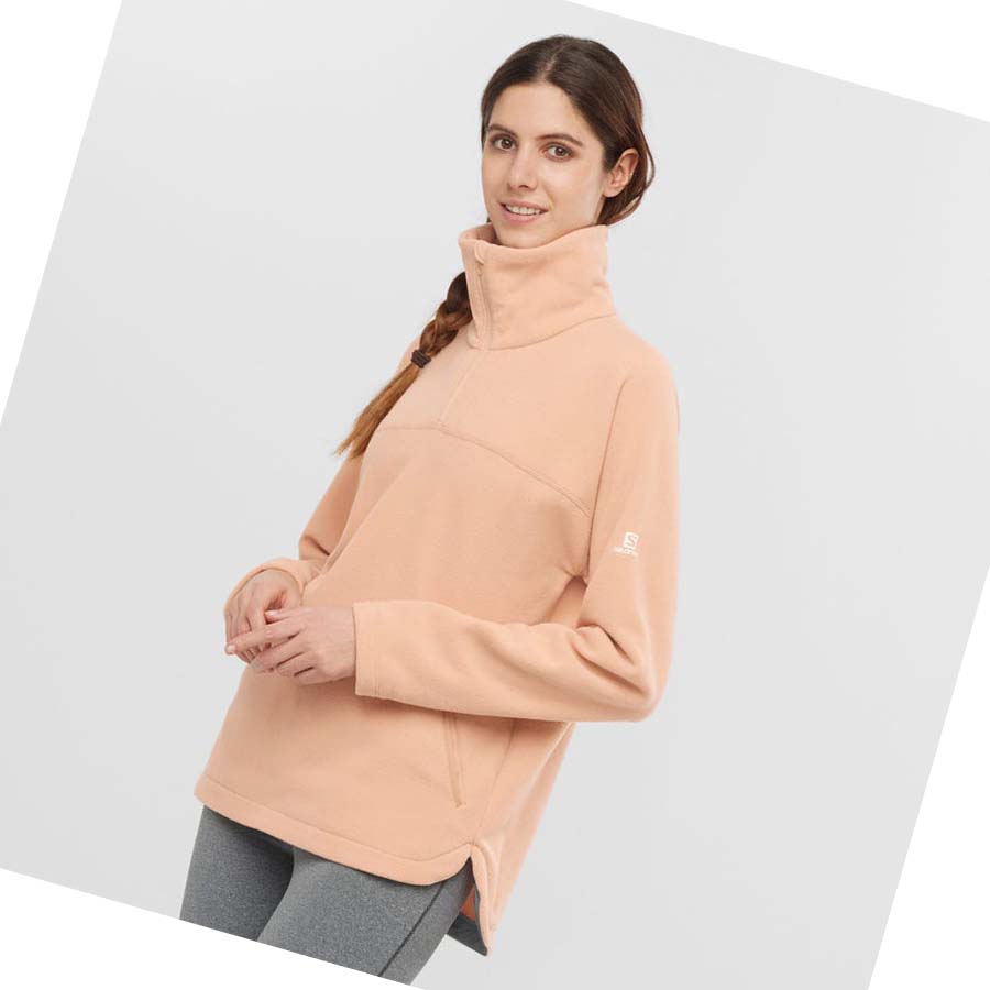 Sudadera Con Capucha Salomon ESSENTIAL COSY FLEECE Mujer Rosas | MX 2520CTV